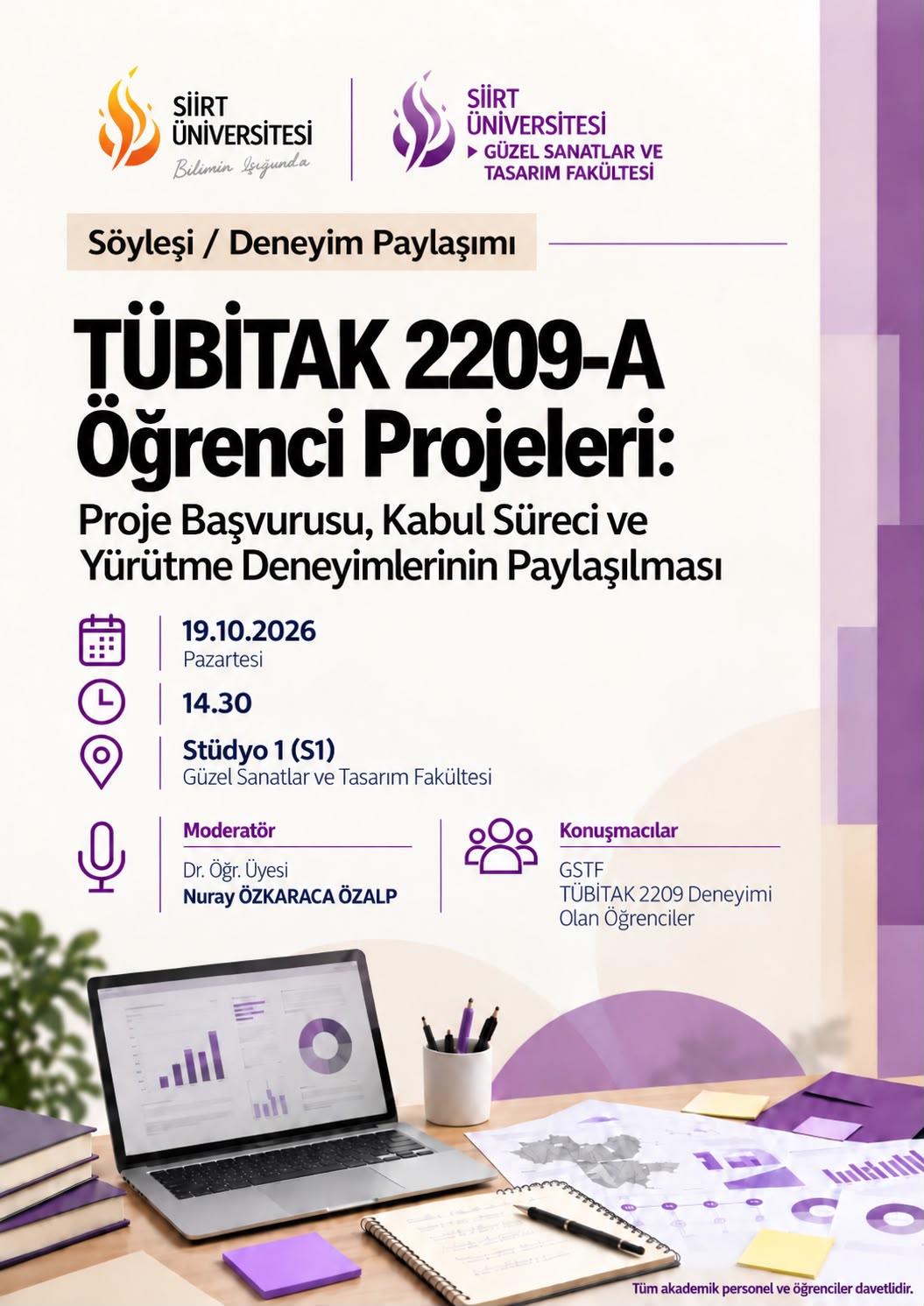 Güzel Sanatlar ve Tasarım Fakültesinden TÜBİTAK 2209-A Deneyim Paylaşımı Etkinliği